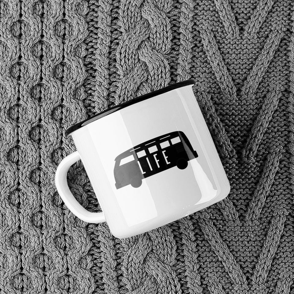 Vanlife enamel mug