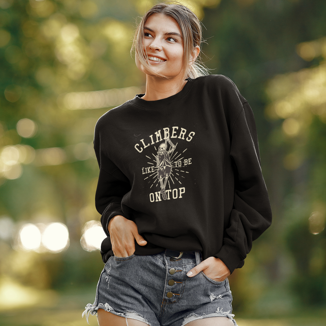 Girl with Climbers Like To Be On Top Sweater