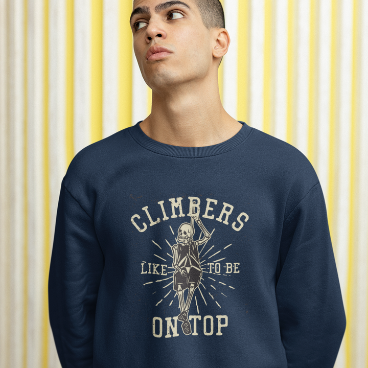 Man with Climbers Like To Be On Top sweater