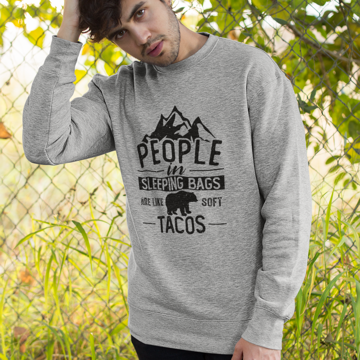 Boy in People in Sleeping Bags Are Like Soft Tacos sweater