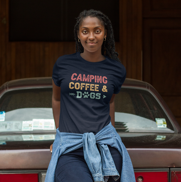 Camping, Coffee & Dogs Tee