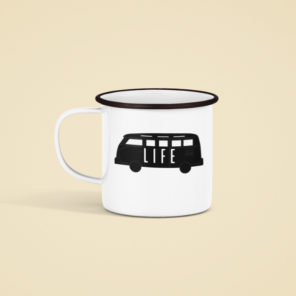 Vanlife enamel mug