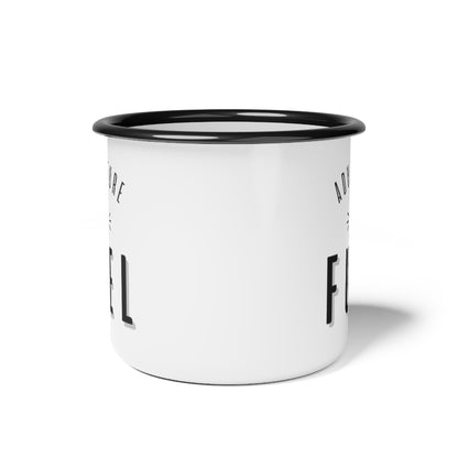 Side view enamel mug Adventure Fuel