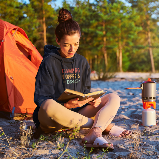 Hoodie - Camping, Coffee & Dogs