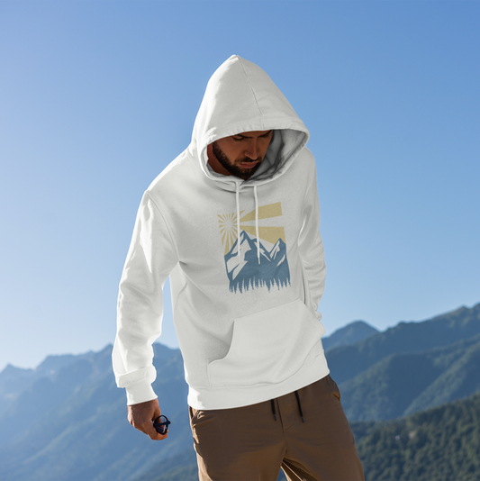 Man with Mountain and Sun hoodie