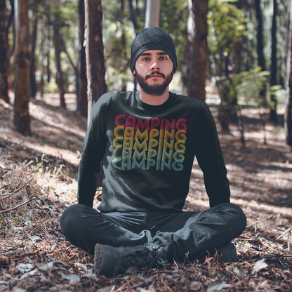 Man in Camping sweatshirt