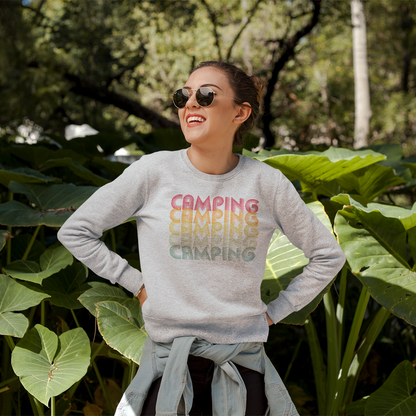 Woman in Camping sweatshirt