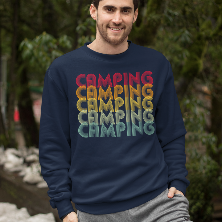 Man in Camping sweatshirt